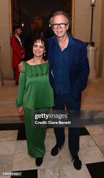 Nica Burns and Jonathan Kent attend the "Aspects of Love" opening night post-show party at Theatre Royal on May 25, 2023 in London, England.