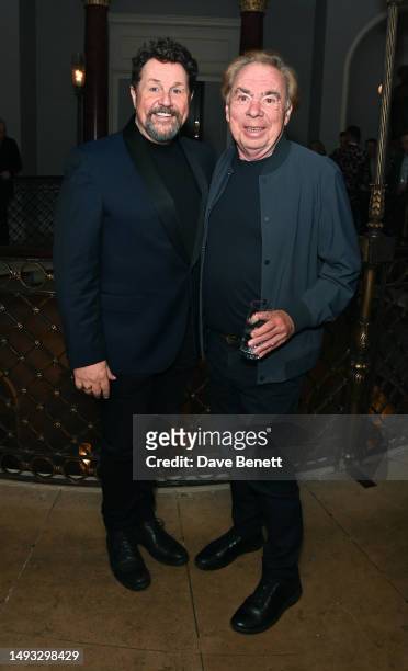 Michael Ball and Lord Andrew Lloyd Webber attend the "Aspects of Love" opening night post-show party at Theatre Royal on May 25, 2023 in London,...