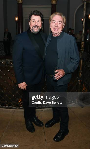 Michael Ball and Lord Andrew Lloyd Webber attend the "Aspects of Love" opening night post-show party at Theatre Royal on May 25, 2023 in London,...