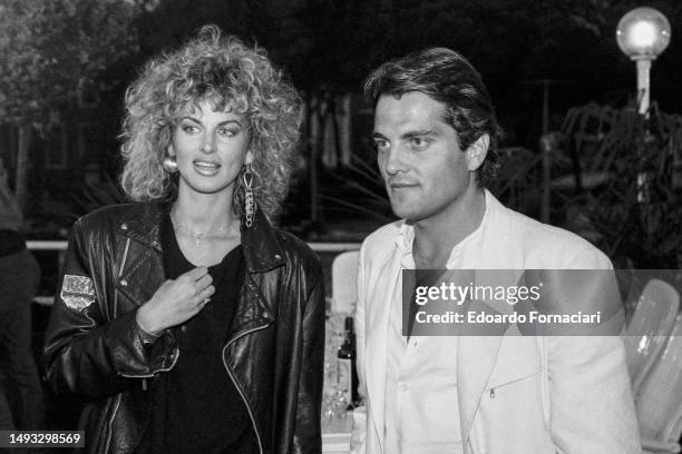 Italian actors Dalila Di Lazzaro and Saverio Vallone during the 'Internazionali d'Italia,' Rome, Italy, May 18, 1984.