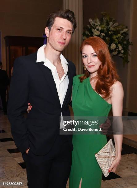 Jamie Bogyo and Laura Pitt-Pulford attend the "Aspects of Love" opening night post-show party at Theatre Royal on May 25, 2023 in London, England.