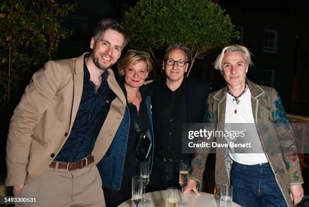 Michael Bruce, Martha Plimpton, Tom Pye and Jonathan Butterell attend the "Aspects of Love" opening night post-show party at Theatre Royal on May 25,...