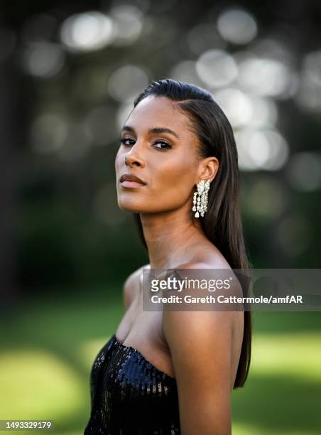 Cindy Bruna attends the amfAR Cannes Gala 2023 at Hotel du Cap-Eden-Roc on May 25, 2023 in Cap d'Antibes, France.