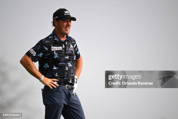 Alex Cejka of Germany looks on from the fourth tee during the first round of the KitchenAid Senior PGA Championship at Fields Ranch East at PGA...