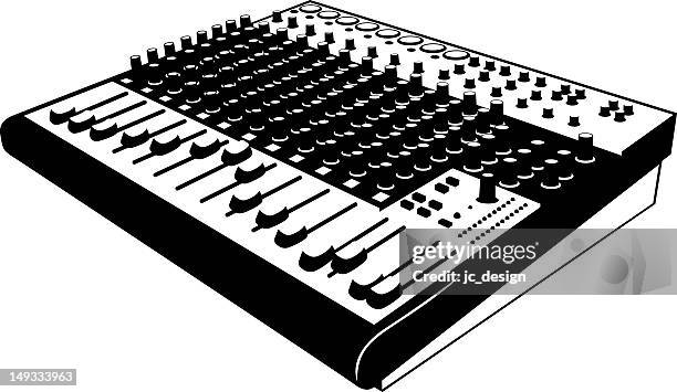 audio mixing board - mixing deck stock illustrations