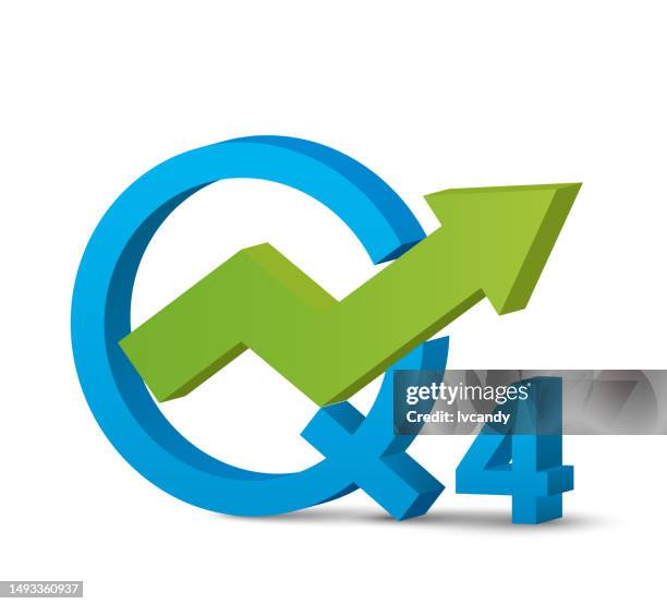 finance growth in quarter 4 - capability statement stock illustrations