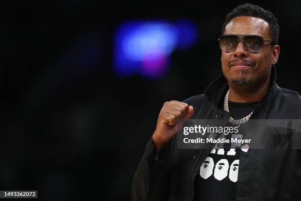 Paul Pierce reacts following a game between the Boston Celtics and the Miami Heat in game five of the Eastern Conference Finals at TD Garden on May...