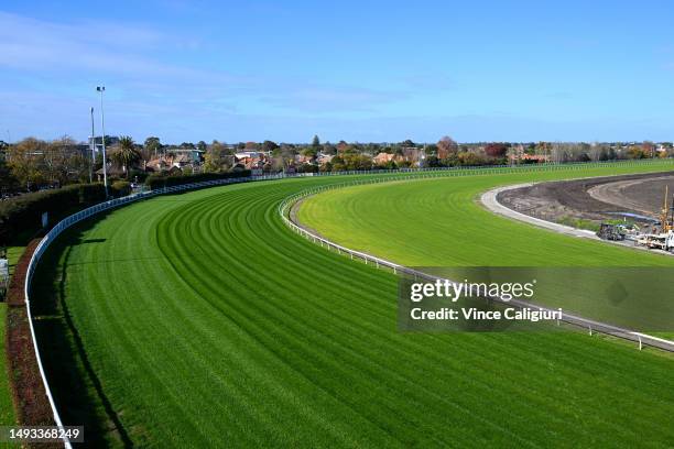 General view of the course proper and the new inner track at Caulfield Racecourse on May 26, 2023 in Melbourne, Australia. Caulfield has been closed...