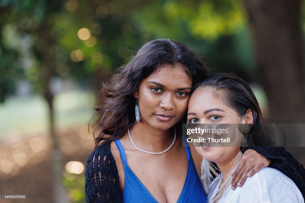 Aboriginal Australian Mother And Daughter