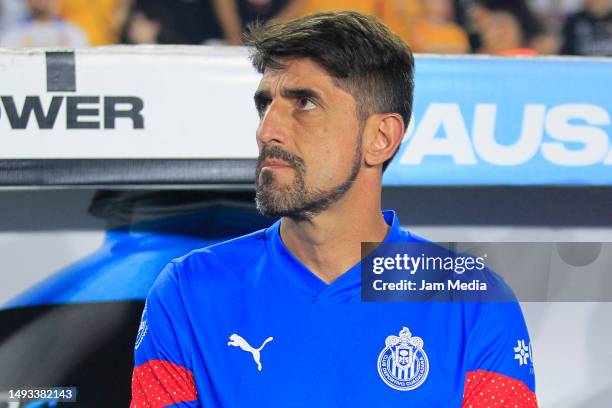 Veljko Paunovic, head coach of Chivas looks on prior to the final first leg match between Tigres UANL and Chivas as part of the Torneo Clausura 2023...