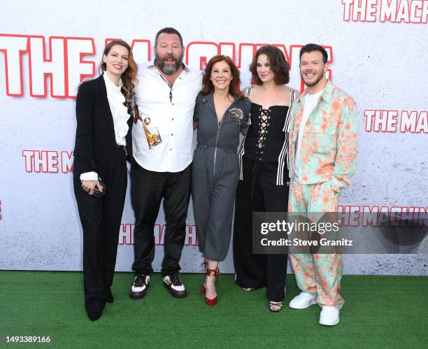 Iva Babic, Bert Kreischer, Stephanie Kurtzuba, Jess Gabor and Jimmy Tatro arrives at the Sony Pictures' "The Machine" Los Angeles Premiere at Regency...