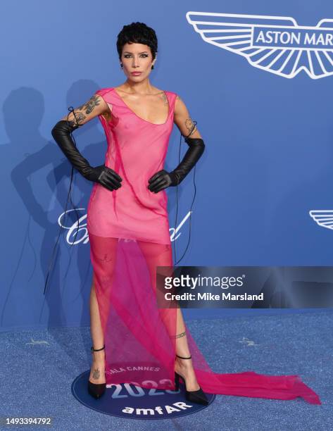 Halsey attends the amfAR Cannes Gala 2023 at Hotel du Cap-Eden-Roc on May 25, 2023 in Cap d'Antibes, France.