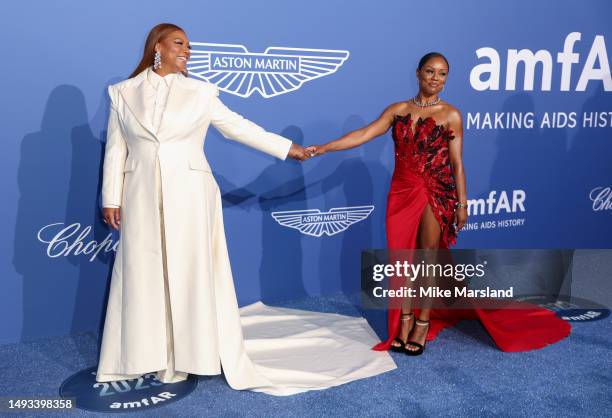 Queen Latifah and Eboni Nichols attend the amfAR Cannes Gala 2023 at Hotel du Cap-Eden-Roc on May 25, 2023 in Cap d'Antibes, France.