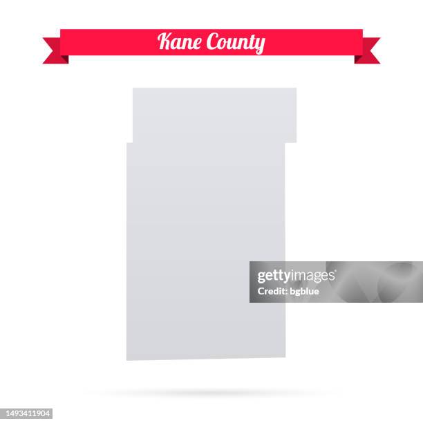 kane county, illinois. map on white background with red banner - geneva il stock illustrations