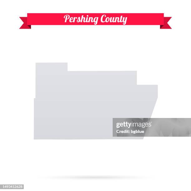 pershing county, nevada. map on white background with red banner - love padlocks stock illustrations