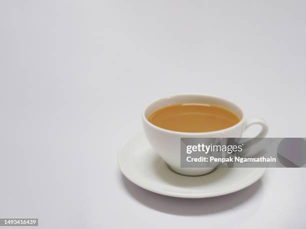 coffee cappuccino in cup on white background, drink beverage - coffee drink on white stock pictures, royalty-free photos & images