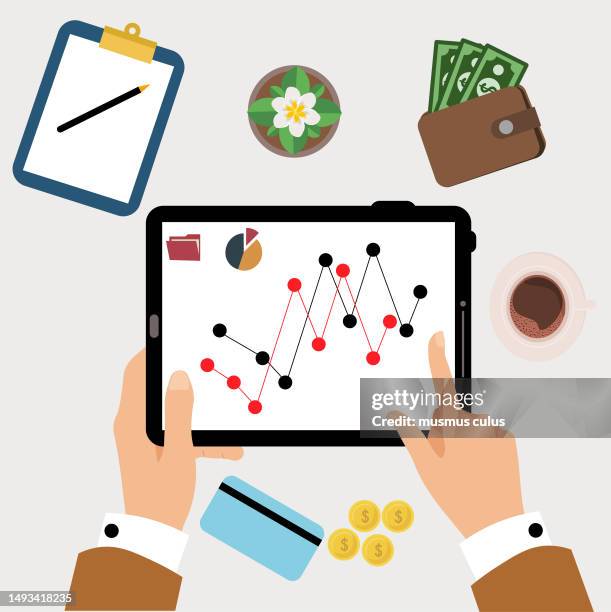 statistics and analysis digital concept bar chart, currency, financial analyst, data, financial report, planning - financial analyst stock illustrations