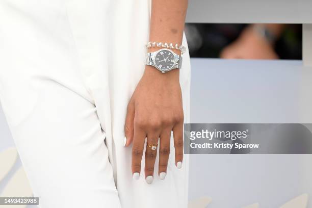Fashion detail during the "Salem" Photocall at the 76th annual Cannes film festival at Palais des Festivals on May 26, 2023 in Cannes, France.