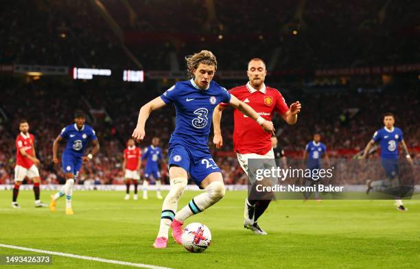 Conor Gallagher during the Premier League match between Manchester United and Chelsea FC at Old Trafford on May 25, 2023 in Manchester, England.