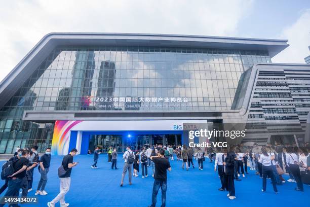 People visit the China International Big Data Industry Expo 2023 on May 26, 2023 in Guiyang, Guizhou Province of China. The Big Data Expo 2023 will...