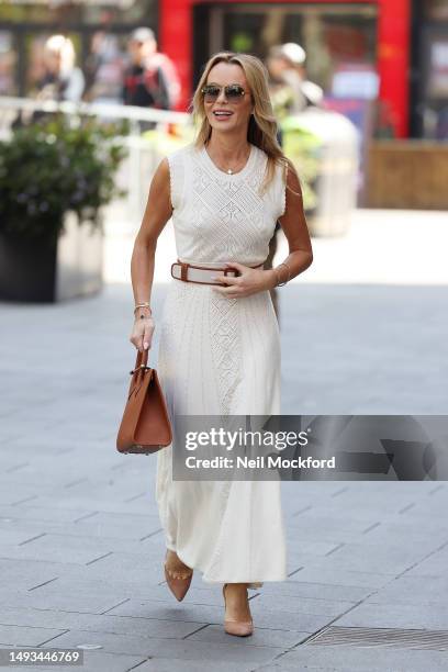 Amanda Holden leaves Heart Breakfast Radio Studios on May 26, 2023 in London, England.