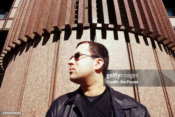 Techno DJ and producer Dave Clarke poses in central London, circa 2000.