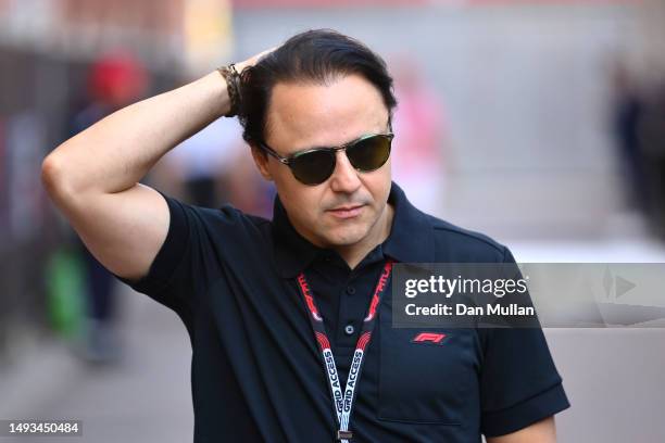 Felipe Massa walks in the Paddock prior to practice ahead of the F1 Grand Prix of Monaco at Circuit de Monaco on May 26, 2023 in Monte-Carlo, Monaco.