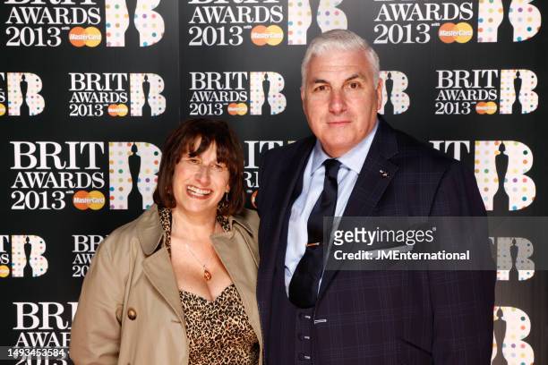Janis Winehouse and Mitch Winehouse attend The BRIT Awards 2013 at The O2, on February 20, 2013 in London, England.