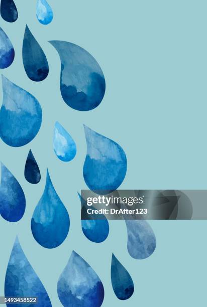 watercolor raindrops background - rain drop stock illustrations