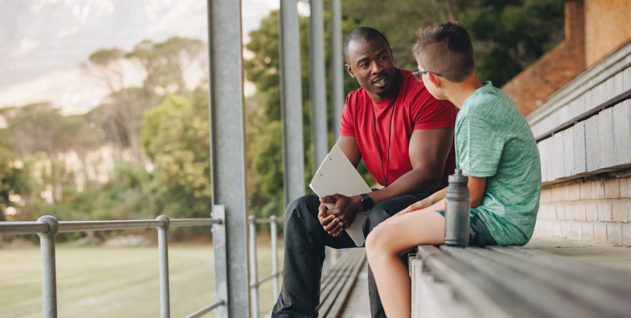coach encouraging child