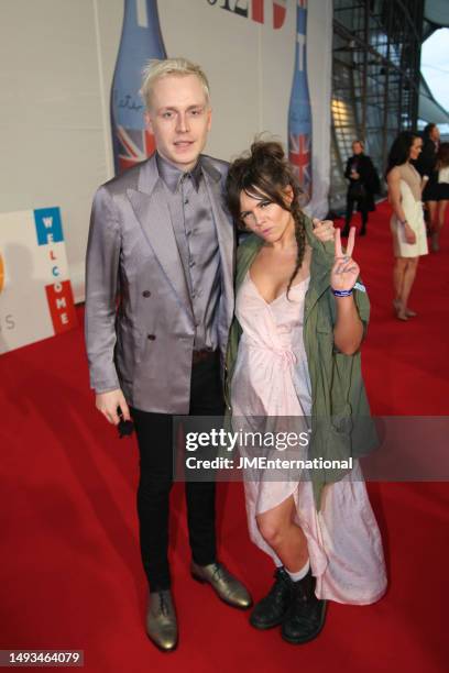 Mr Hudson and guest attend the red carpet during The BRIT Awards 2012 at The O2, on February 21, 2012 in London, England.