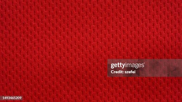 full frame shot of red colored fabric, close up - jersey fabric stock pictures, royalty-free photos & images