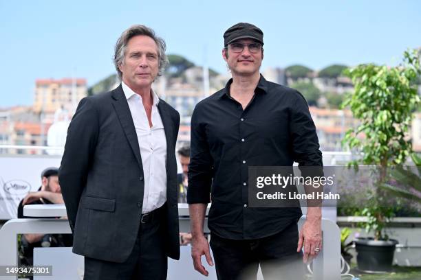 William Fichtner and Robert Rodriguez attend the "Hypnotic" photocall at the 76th annual Cannes film festival at Palais des Festivals on May 26, 2023...