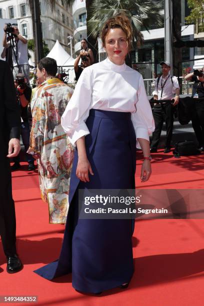 Director Alice Rohrwacher attends the "La Chimera " red carpet during the 76th annual Cannes film festival at Palais des Festivals on May 26, 2023 in...