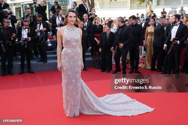 Katherine Langford attends the "L'ete Dernier " red carpet during the 76th annual Cannes film festival at Palais des Festivals on May 25, 2023 in...