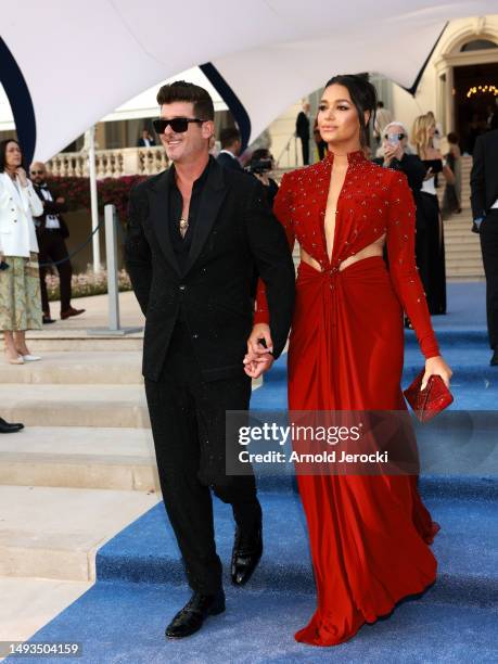 Robin Thicke and April Love Geary attend amfAR Gala 2023 Presented by The Red Sea International Film Festival during the 76th Annual Cannes Film...