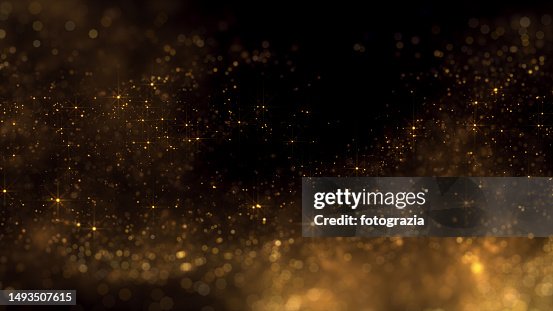Golden Blurred Particles. Copy Space Golden Blurred Particles. Copy Space