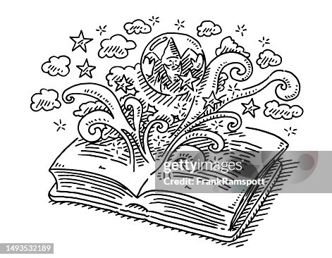 Fantasy Book Crystal Ball Concept Drawing Fantasy Book Crystal Ball Concept Drawing