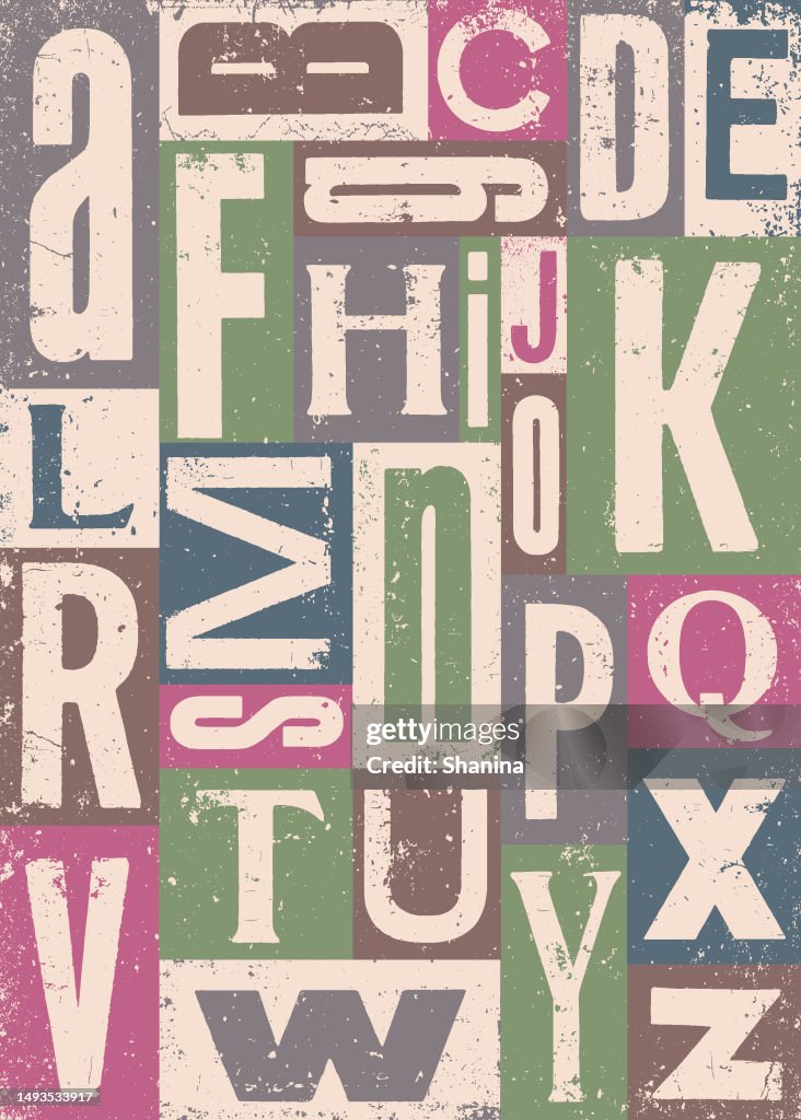1950s Block Lettering Vintage Letter Blocks V4 High-Res Vector Graphic - Getty Images