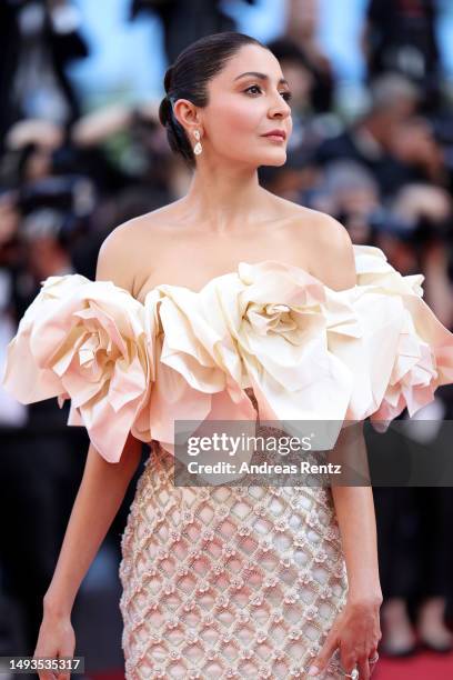 Anushka Sharma attends the "The Old Oak" red carpet during the 76th annual Cannes film festival at Palais des Festivals on May 26, 2023 in Cannes,...