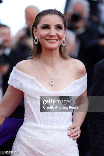 Clotilde Courau attends the "The Old Oak" red carpet during the 76th annual Cannes film festival at Palais des Festivals on May 26, 2023 in Cannes,...