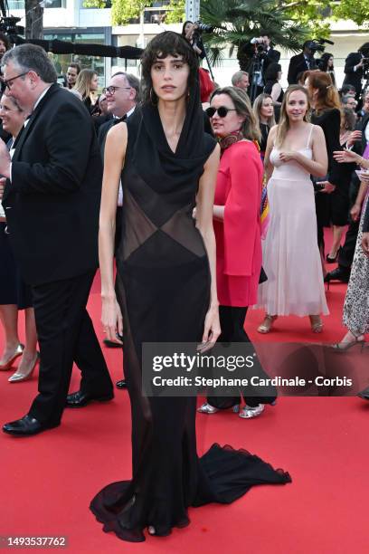 Mica Arganaraz attends the "The Old Oak" red carpet during the 76th annual Cannes film festival at Palais des Festivals on May 26, 2023 in Cannes,...