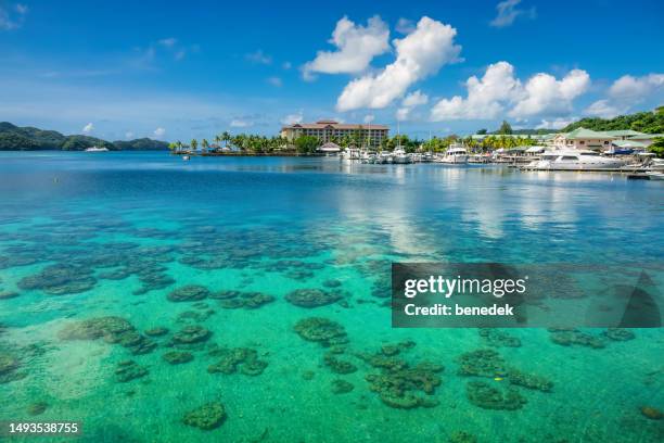 lagoon palau koror city hotel - micronesia stock pictures, royalty-free photos & images