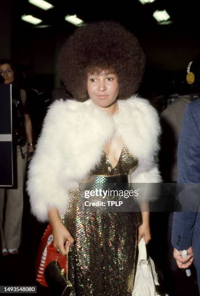 American musician Cynthia Robinson , one of the founding members of Sly And The Family Stone, attends Sly Stone's concert and onstage wedding, to...