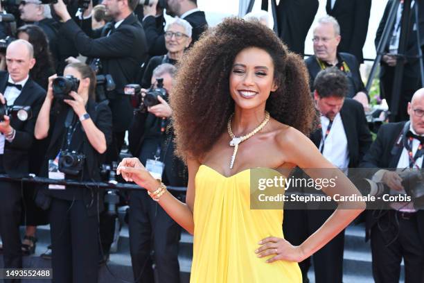 Taís Araújo attends the "The Old Oak" red carpet during the 76th annual Cannes film festival at Palais des Festivals on May 26, 2023 in Cannes,...