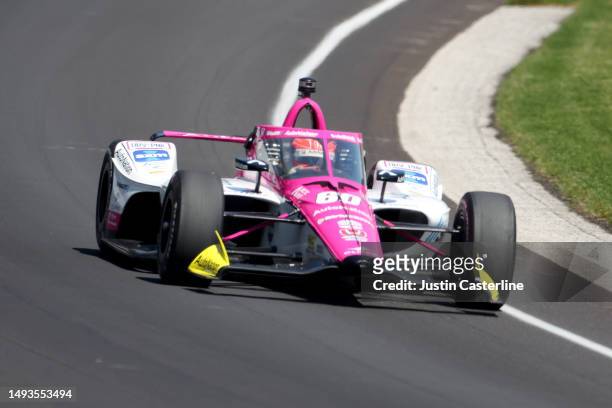 Simon Pagenaud, driver of the AutoNation/SiriusXM Honda, drives during practice at Carb Day for the 107th Indianapolis 500 at Indianapolis Motor...