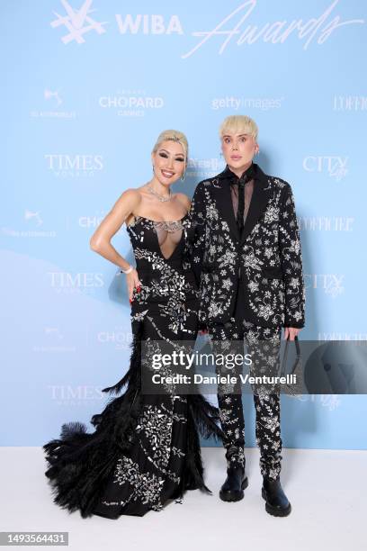 Aliia Roza and Oli London attend the WIBA Awards during The 76th Annual Cannes Film Festival on May 26, 2023 in Cannes, France.