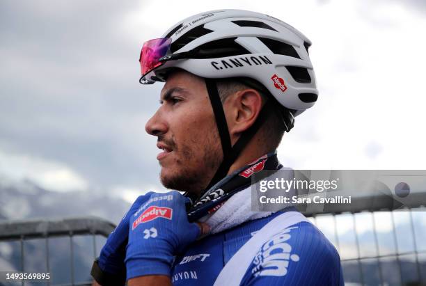 Stefano Oldani of Italy and Team Alpecin-Deceuninck arrives at the finish during the 106th Giro d'Italia 2023, Stage 19 a 183km stage from Longarone...