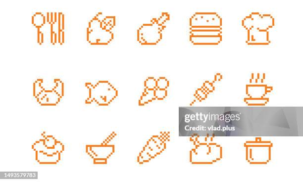 stockillustraties, clipart, cartoons en iconen met food industry pixel icon - kipburger