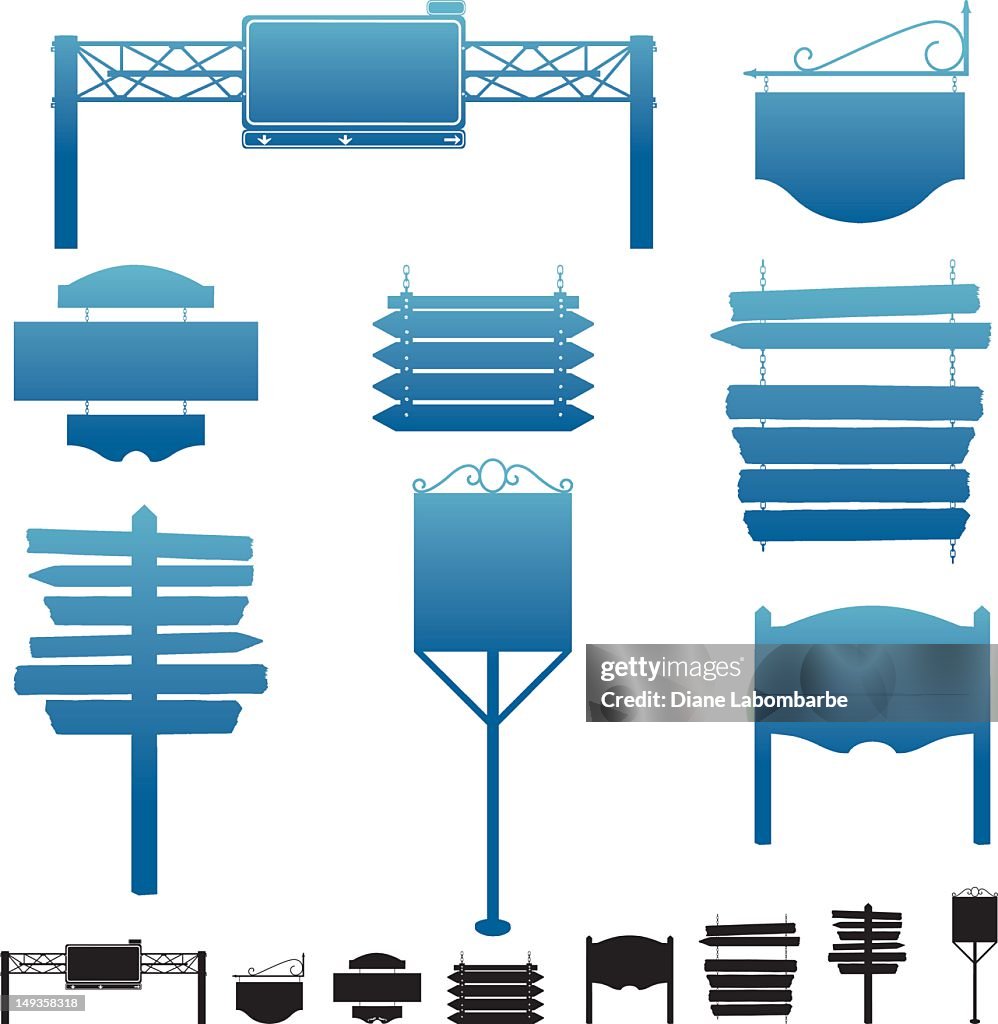 Set Of Sign Silhouettes High-Res Vector Graphic - Getty Images